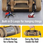 Heavy Duty Small Motorcycle Tool Roll Bag Organizer Portable Rollup - Image 3